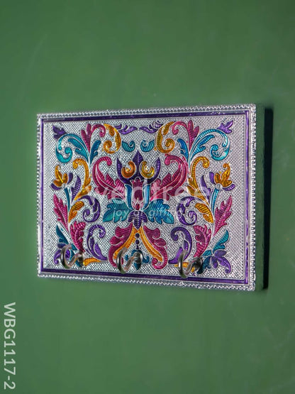 Meenakari Key Hanger With Silver Finish -  WBG1117-2