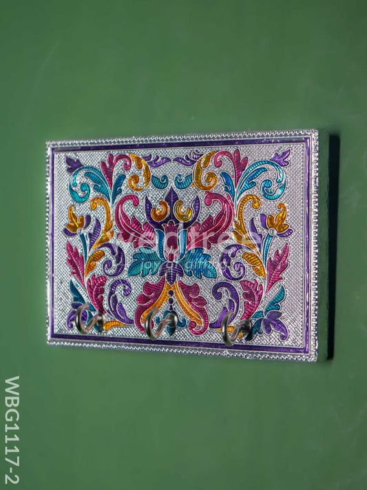 Meenakari Key Hanger With Silver Finish -  WBG1117-2