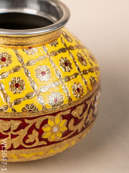 Meenakari Kudam - 7 inch - Yellow - WL5047-1