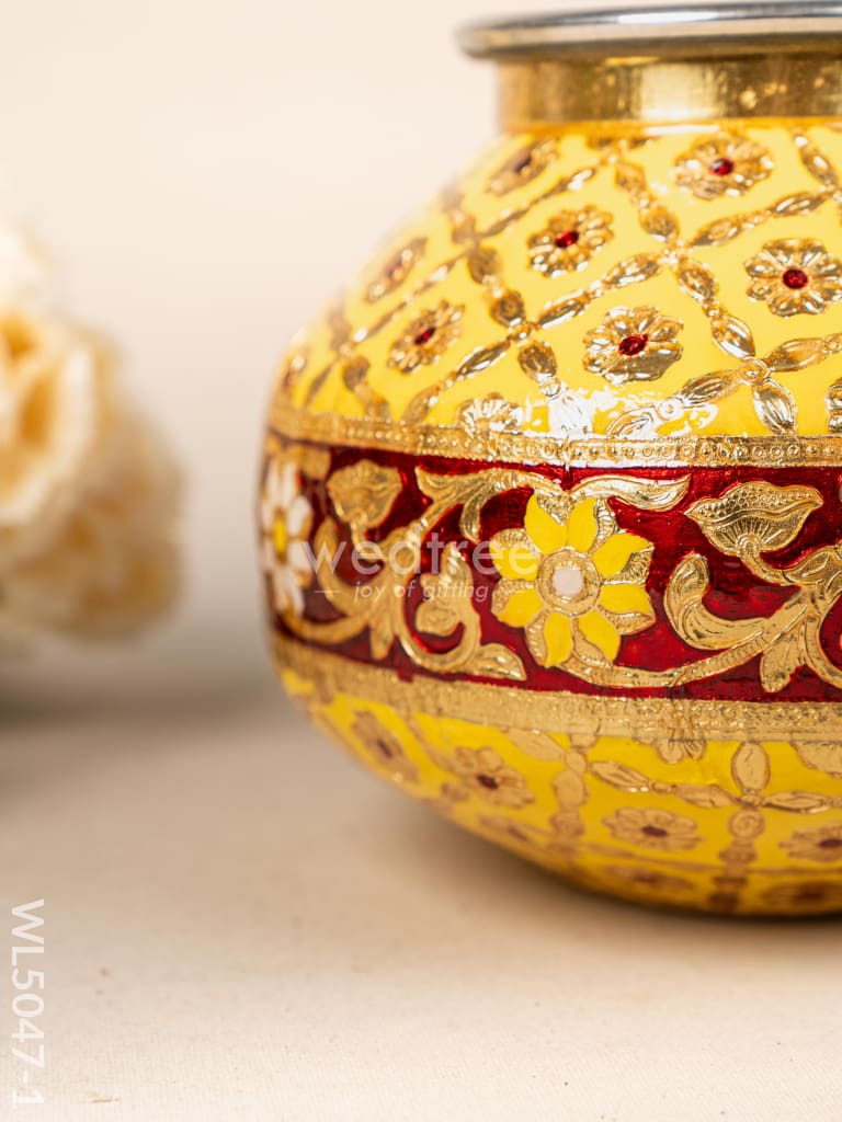 Meenakari Kudam - 7 inch - Yellow - WL5047-1