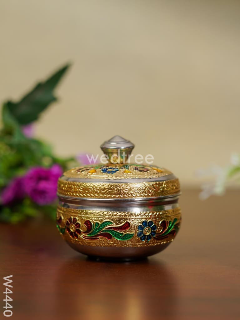 Meenakari kumkum box - W4440