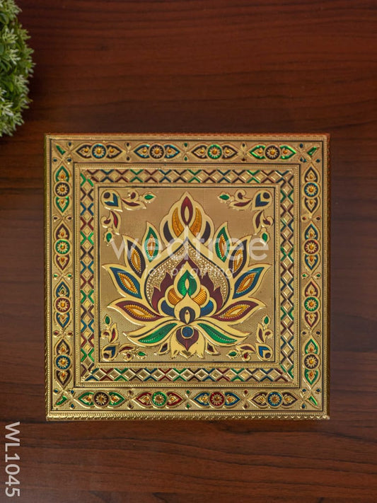 Meenakari Manai with Deepam Design - 12X12 Inches - WL1045