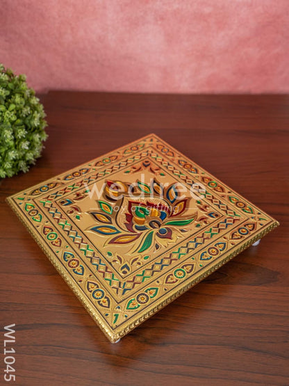Meenakari Manai with Deepam Design - 12X12 Inches - WL1045