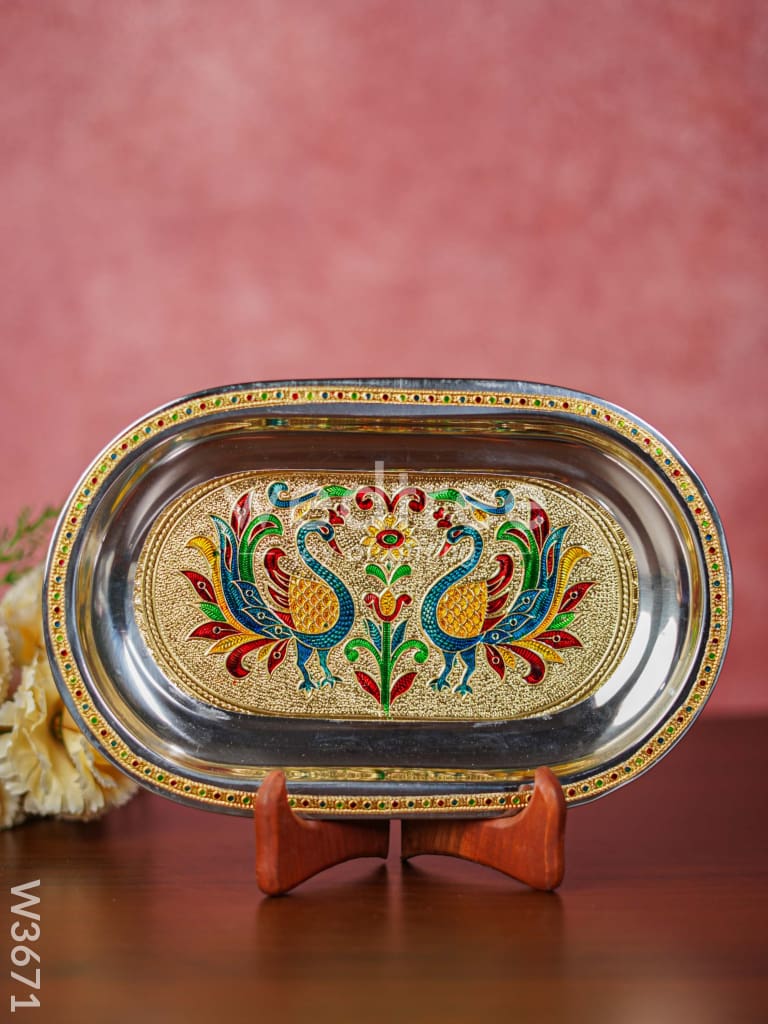 Meenakari Oval Plate 10 inch - W3671