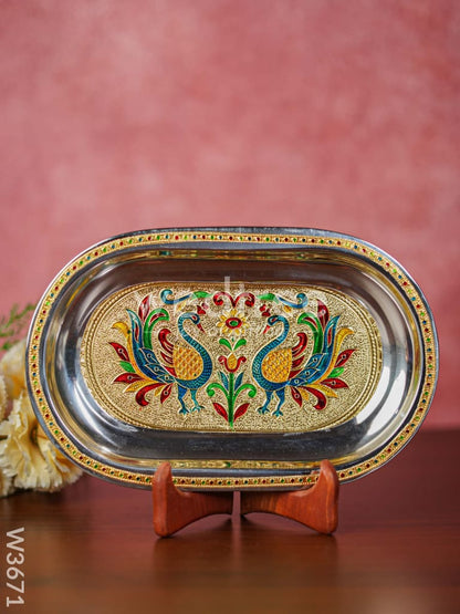 Meenakari Oval Plate 10 inch - W3671