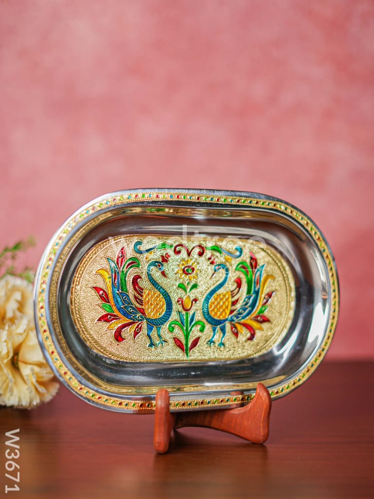 Meenakari Oval Plate 10 inch - W3671