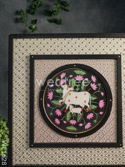Meenakari Pichwai Cow Design - Wall Frame 24X24 -WL1628