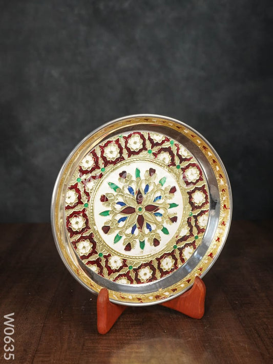 Meenakari Round Plate - 8 inch Special - W0635