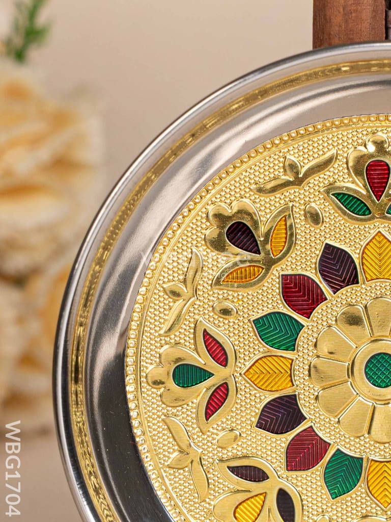 Meenakari Plate - Gold - 6 inch - WBG1704