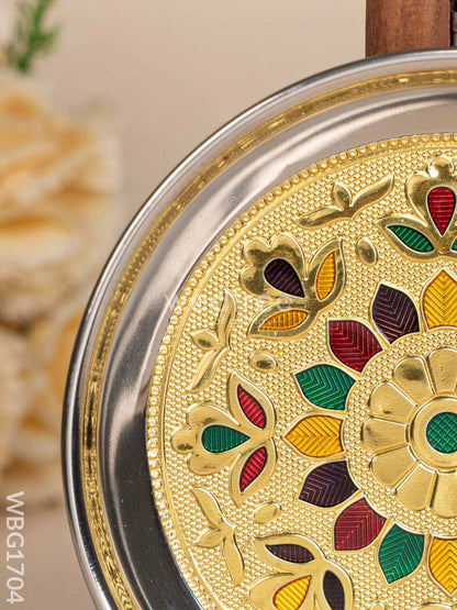 Meenakari Plate - Gold - 6 inch - WBG1704