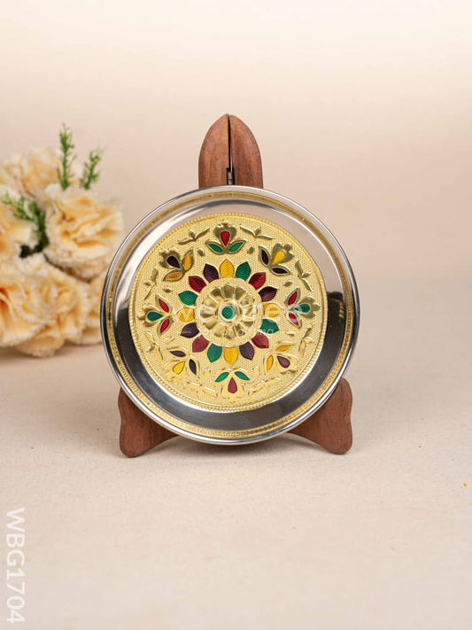 Meenakari Plate - Gold - 6 inch - WBG1704