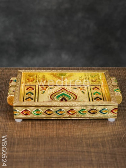 Meenakari Tray With Deepam Design- WBG0524