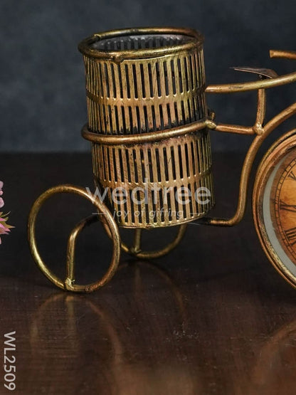 Metal Cycle Clock with Pen Stand - WL2509