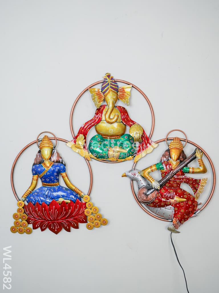 Metal Decor Lakshmi-Ganesha-Saraswathi - WL4582