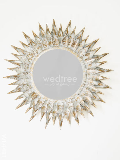 Metal Decor Mirror - White - WL4481