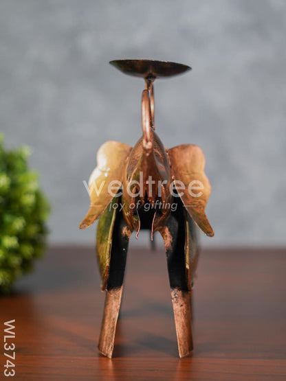 Metal Elephant T-light holder - WL3743