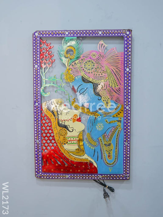 Metal Frame Radhe Krishna with LED Light - WL2173