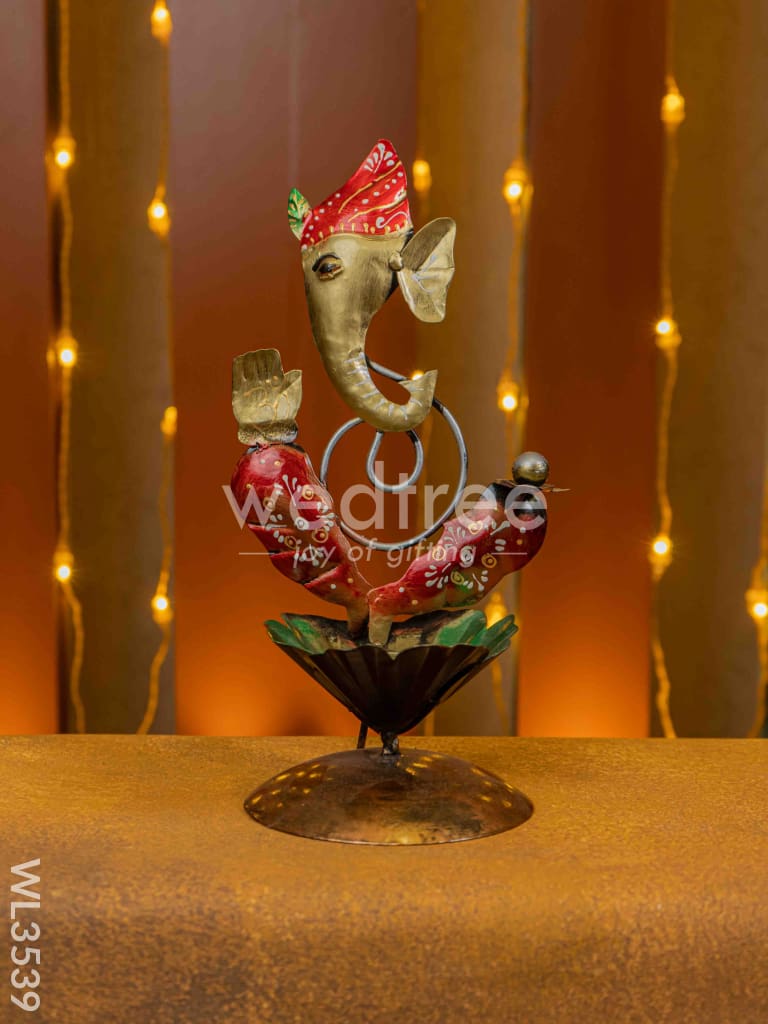 Metal Ganesha T Light Holder - WL3539