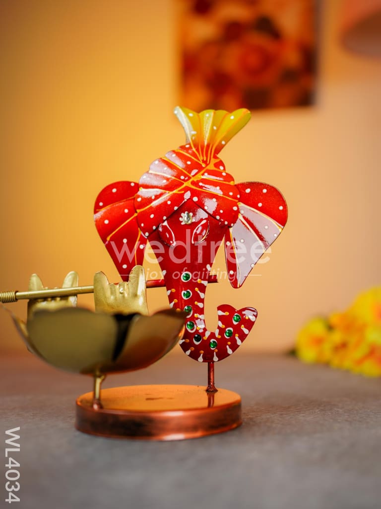 Metal Ganesha T-Light Holder - WL4034