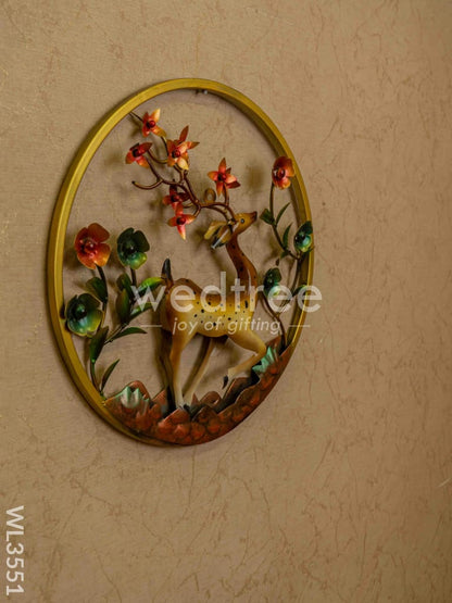 Metal Hand Painted Deer Wall Hanging - WL3551