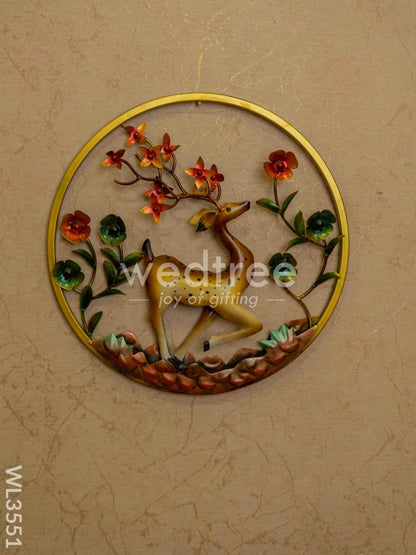Metal Hand Painted Deer Wall Hanging - WL3551