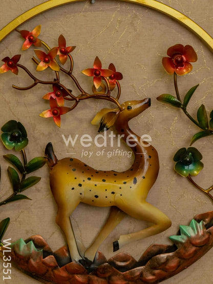 Metal Hand Painted Deer Wall Hanging - WL3551