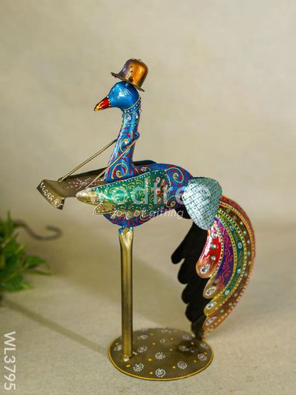 Metal Hand painted Musical Peacock - Set of 3 - WL3795