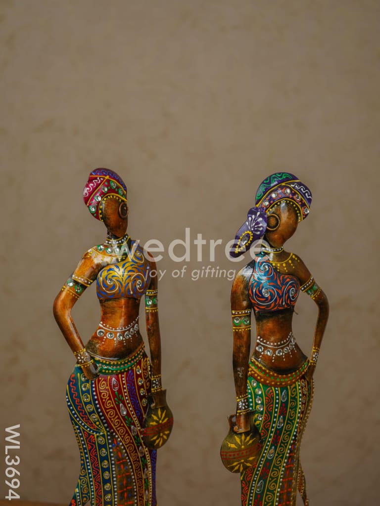 Metal Hand Painted Women - Set of 2 - WL3694