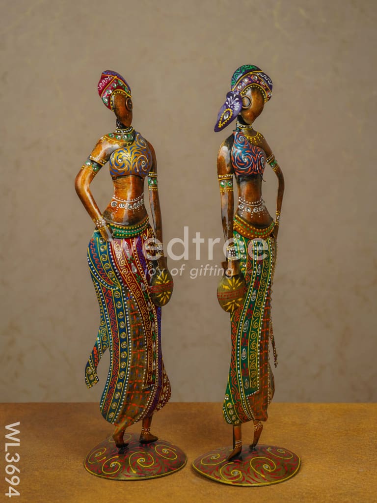 Metal Hand Painted Women - Set of 2 - WL3694
