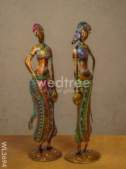 Metal Hand Painted Women - Set of 2 - WL3694