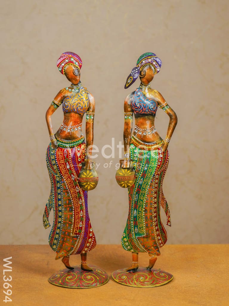 Metal Hand Painted Women - Set of 2 - WL3694