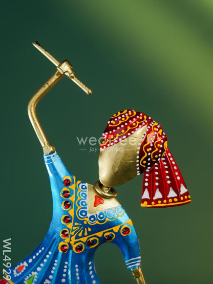 Metal Handpainted Dancing Rajasthani - Set of 2 - WL4929 Metal Decor Showpiece