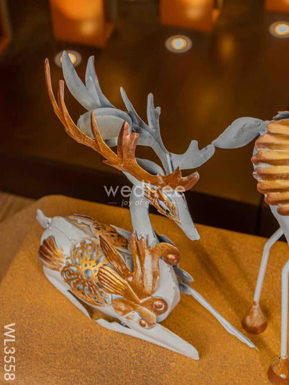 Metal Handpainted Deer - Set of 2 - WL3558