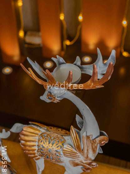 Metal Handpainted Deer - Set of 2 - WL3558
