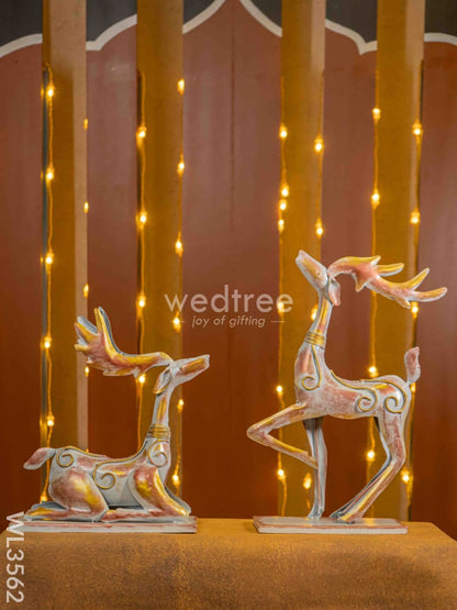 Metal Handpainted Deer - Set of 2 - WL3562