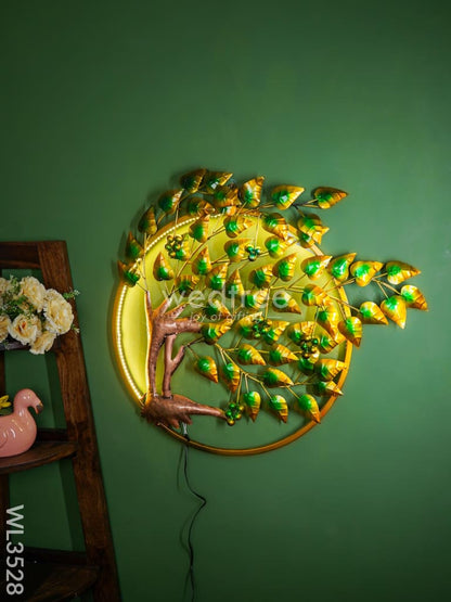 Metal Handpainted Green Tree Wall Hanging - WL3528