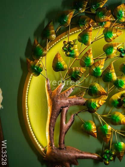 Metal Handpainted Green Tree Wall Hanging - WL3528