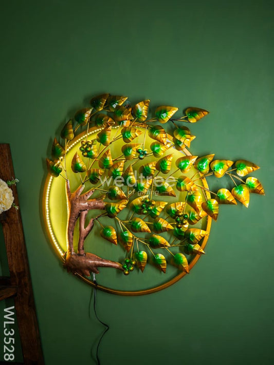 Metal Handpainted Green Tree Wall Hanging - WL3528