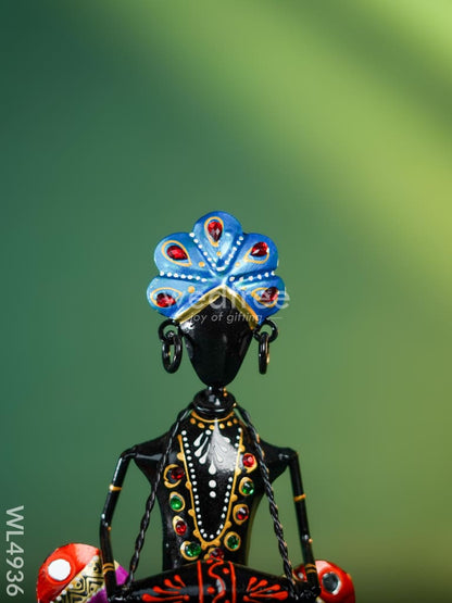 Metal Handpainted Marwari Musicians - Set of 3 - WL4936