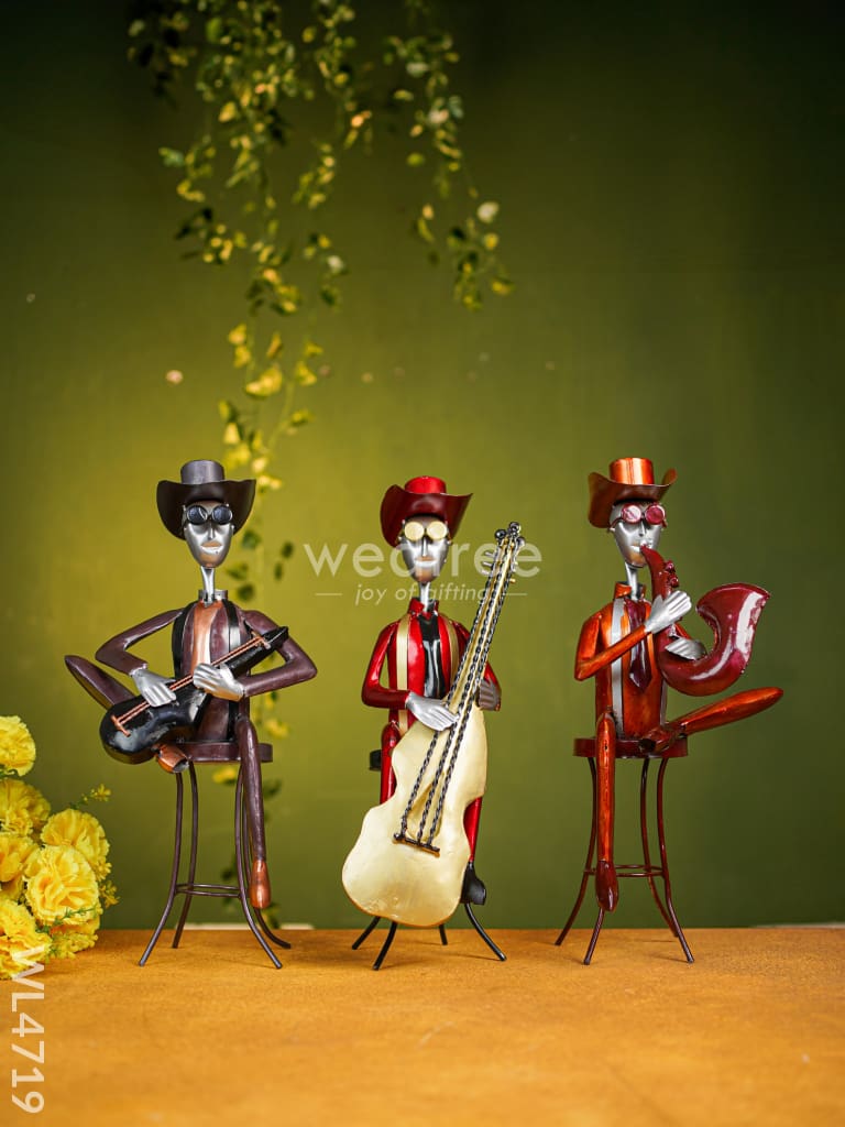 Metal Handpainted Musician Set of 3 - WL4719