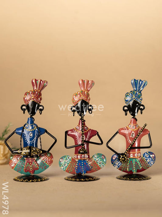 Metal Handpainted Musician - Set of 3 - WL4978