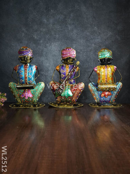 Metal Handpainted Musician Showpieces (Set of 3) - WL2512