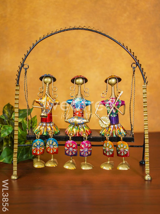 Metal Handpainted Musicians on Swing - WL3856