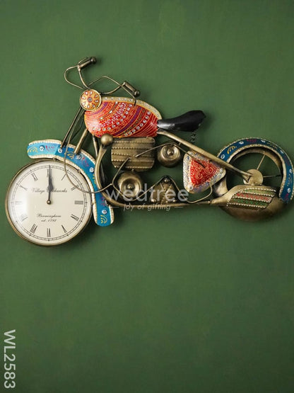 Metal Handpainted Wall Decor with Clock - WL2583