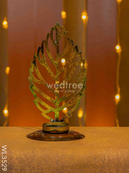 Metal Leaf Candle Holder - WL3529