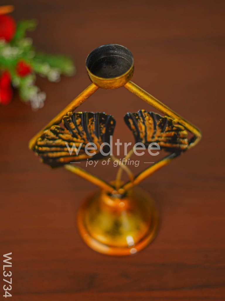 Metal Leaf T Light Holder - WL3734