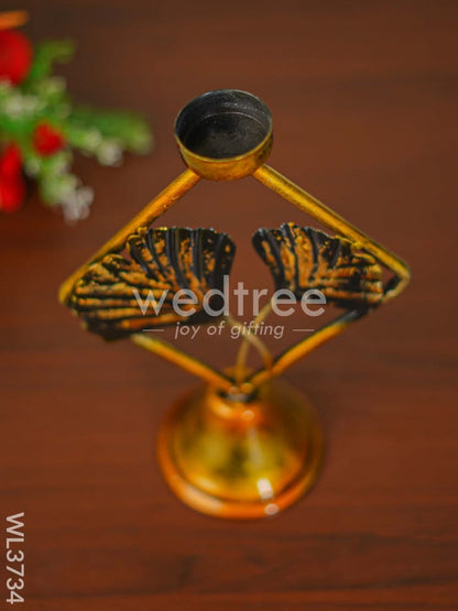 Metal Leaf T Light Holder - WL3734