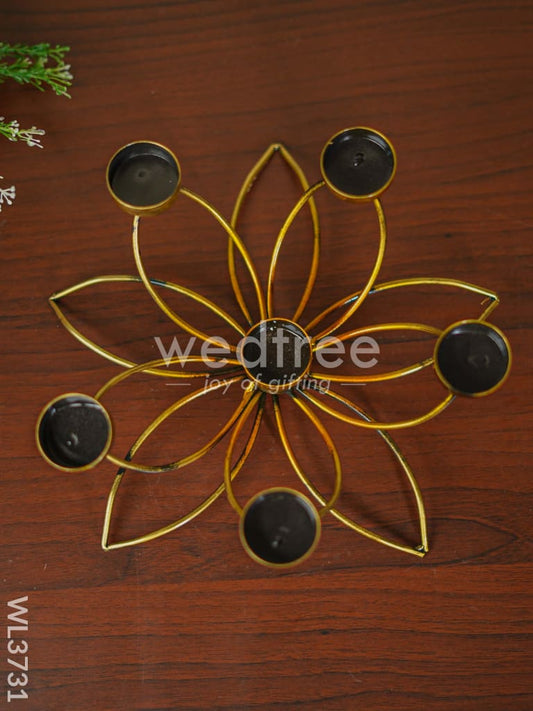Metal Lotus Shape 6 T Light Holder - WL3731