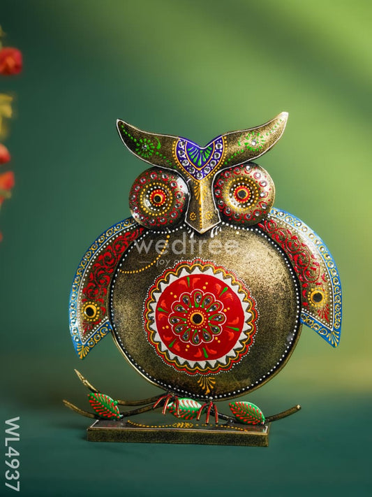 Metal Owl Decor with Stand - WL4937