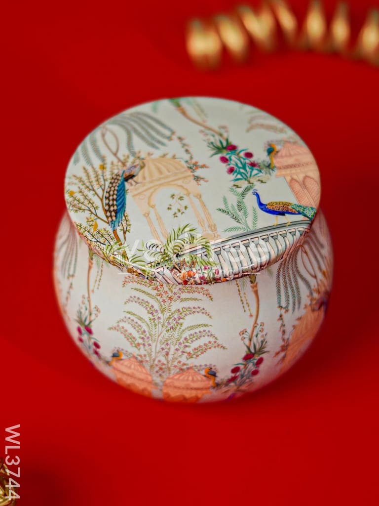 Metal Palace Garden Themed Storage Jar - WL3744